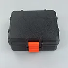 20-slot peptide case in black with orange latch — custom 3ml vial storage box
